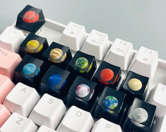 Custom Resin Planet Keycap: Solar System Artisan Keycap