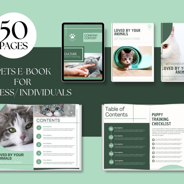 Canva E-Book-Vorlage für Tierliebhaber/Tierzeitschrift/ Katzenliebhaber und Blogger