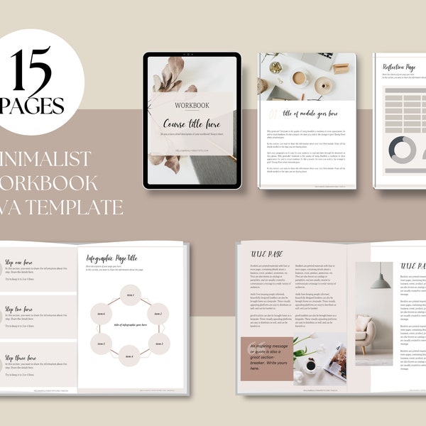 E-Book Canva Template, Workbook Template, DIY Canva Template, Kurs Workbook