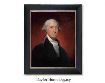 Framed George Washington Oil Painting Print on Canvas, Framed Oil Painting Bust Portrait of President George Washington Art Print