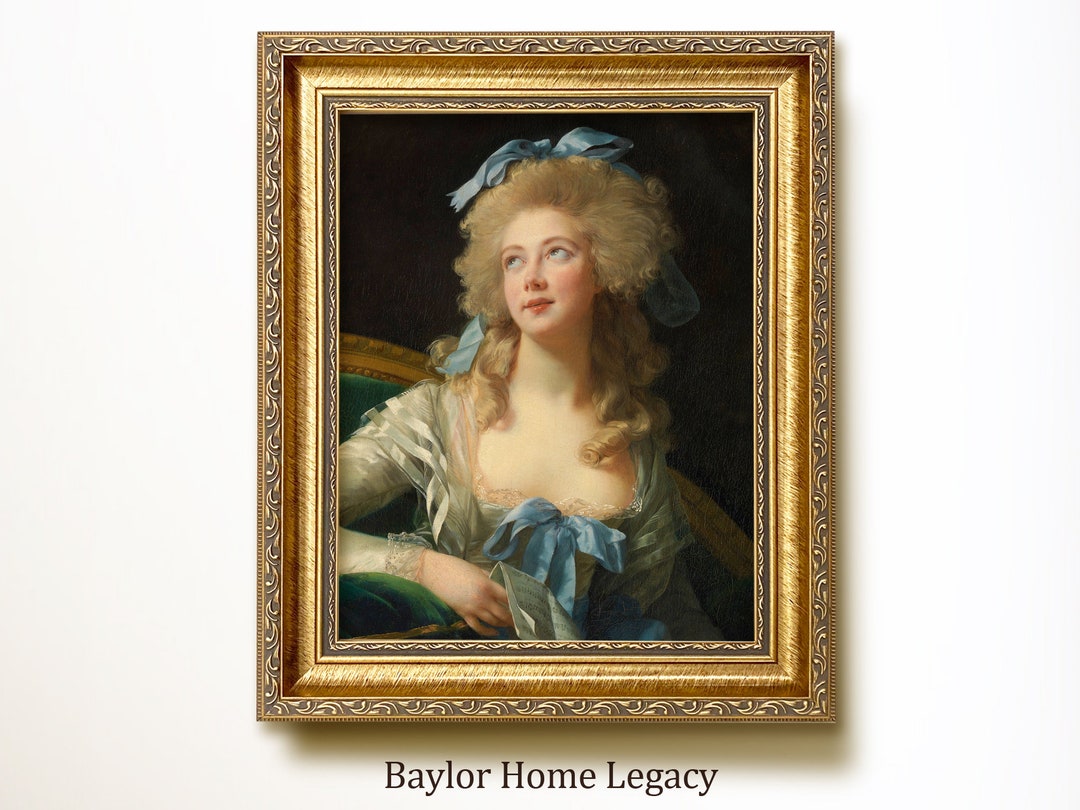 Framed Victorian Lady Portrait Oil Painting Print on Canvas, Framed ...