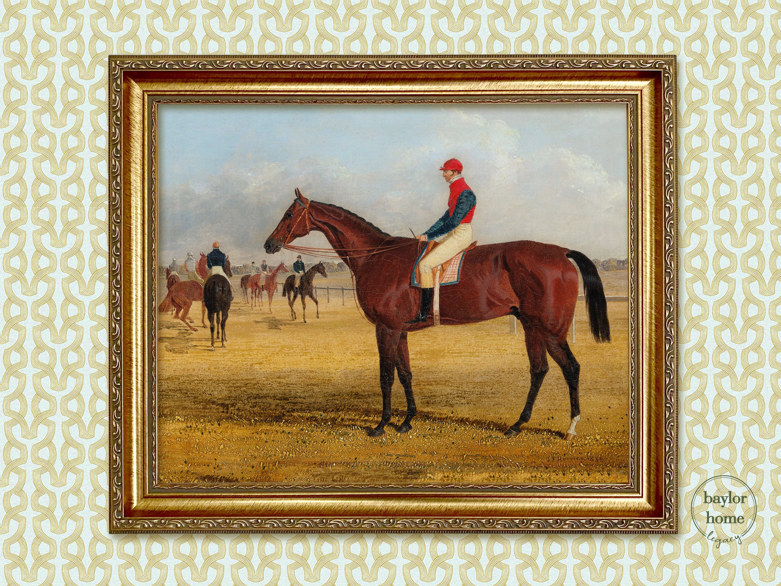 Jockey Oil Painting pic photo