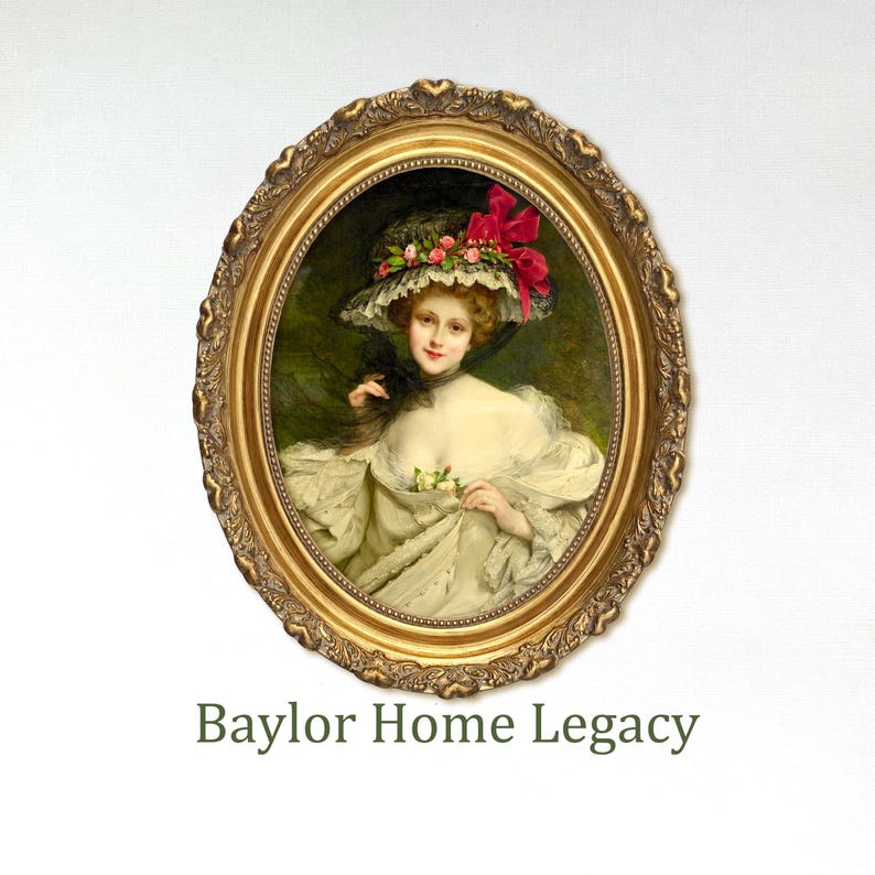 Victorian Lady Portrait Wall Art, Woman Oil Painting Print on Canvas ...