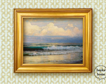 Framed Seascape Painting, Ocean Oil Painting Canvas Print