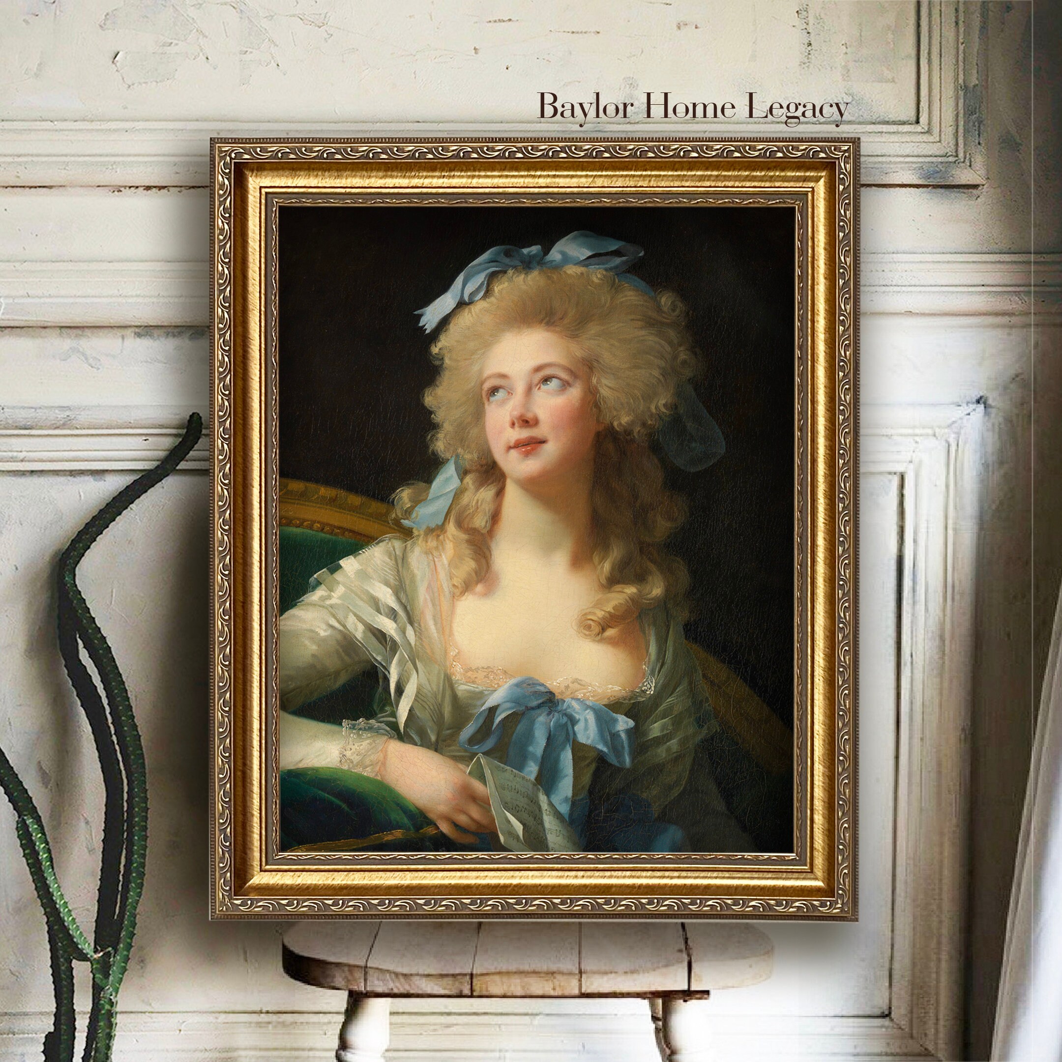 Framed Victorian Lady Portrait Oil Painting Print on Canvas, Framed ...