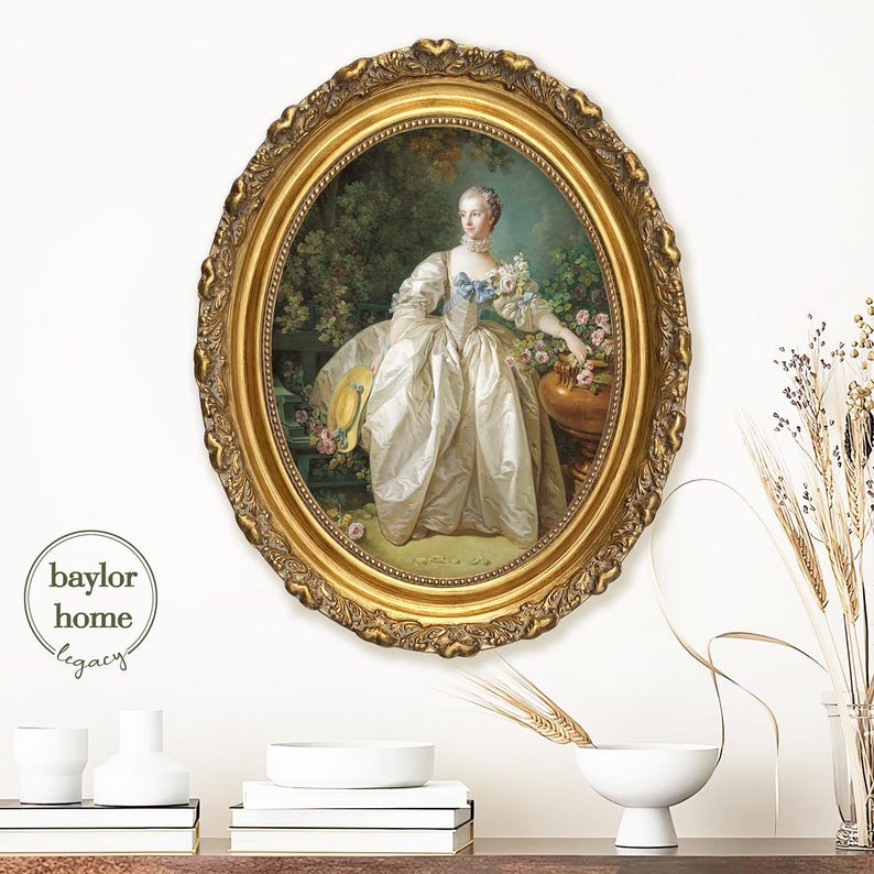Framed Victorian Woman Portrait Canvas Print of Antique Oil Painting ...