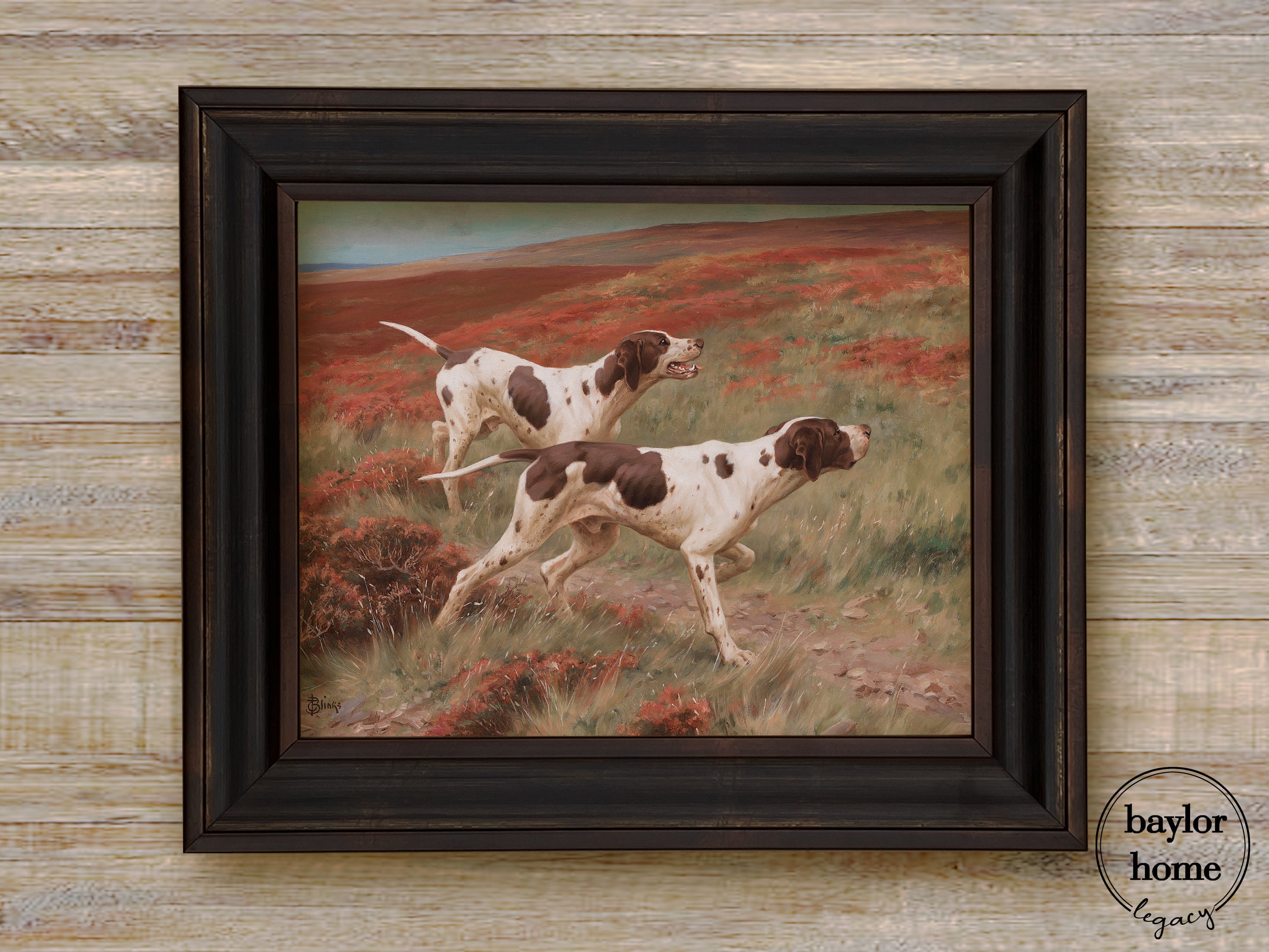 Framed canvas art print giclee Up close and personal hunting dogs