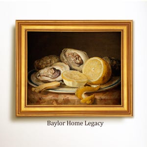 Antique Replica Still Life with Oysters and Lemons Art Print Antique Replica Still Life with Oysters and Lemons Art Print