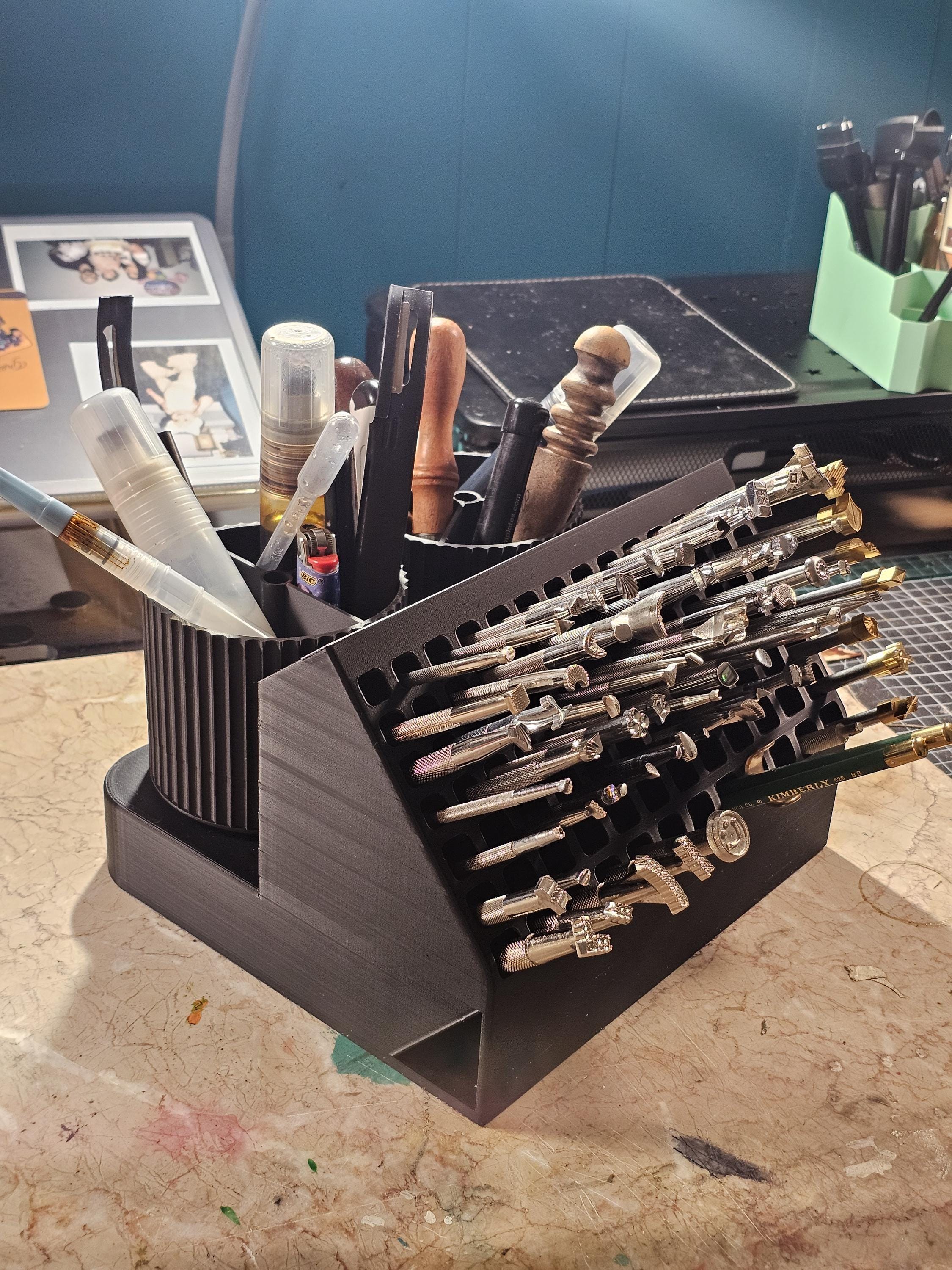 Craft Tool Storage Rack With Rotating Lazy Susan Holder – for ...