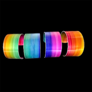 The Rainbow Collection - Vibrant anodised aluminium cuff bangle in graded colours of red, orange and yellow