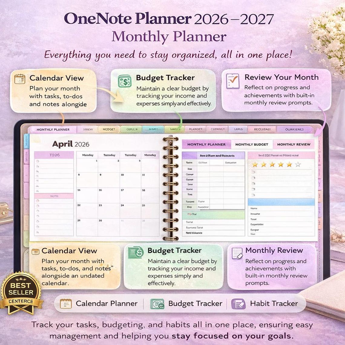 Weekly Schedule Onenote Onenote Planner 2026 2027, Hyperlinked Digital Planner, Work Project ...