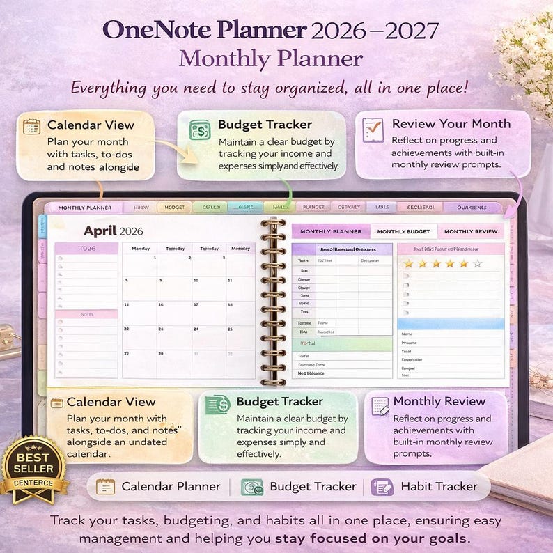 Onenote 2027 Tutorials Onenote Planner 2026 2027, Hyperlinked Digital Planner, Work Project ...