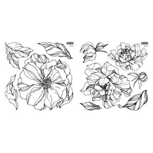 IOD Peonies Stamp