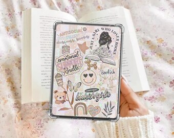 Bruin Kindle-inzetstuk Kindle esthetische papieren e-reader holografische insteekkaart Kindle glitter karton decor leesgrage accessoires cadeau voor boek liefde