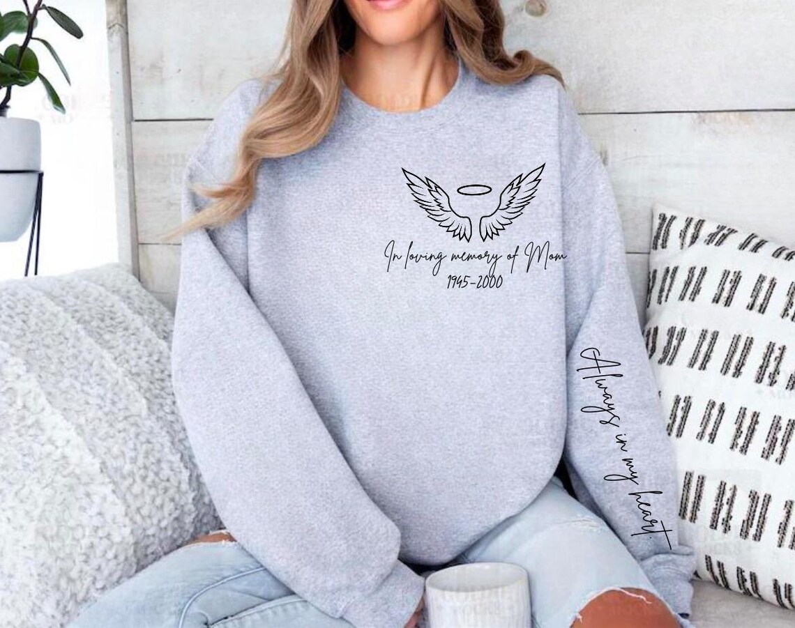 Custom Memorial Hoodie, Date and Name Sweatshirt, Rest in Peace