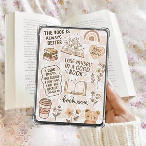 Brown Kindle Insert Kindle aesthetic Paper E-Reader Holographic Insert Kindle Glitter Cardstock Decor Bookish Accessories Gift for Book Love