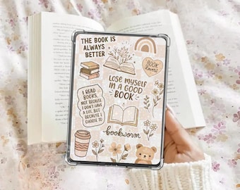 Bruin Kindle-inzetstuk Kindle esthetische papieren e-reader holografische insteekkaart Kindle glitter karton decor leesgrage accessoires cadeau voor boek liefde