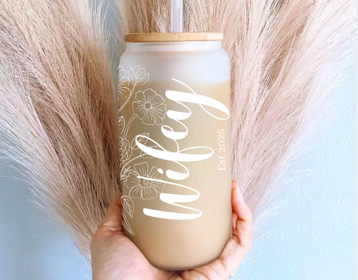 Taza De Cristal Con Pajita Para Despedida De Soltera – Ninivi Vaso De 473 Ml Con Tapa Ideal Como Regalo De Boda Para Mujeres