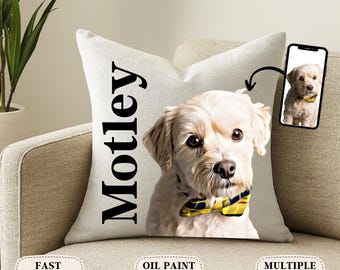 Almohada personalizada para mascotas con foto y nombre, almohada personalizada para perros, almohada personalizada para perros, almohada personalizada para gatos, memorial para mascotas, regalo para amantes de los perros