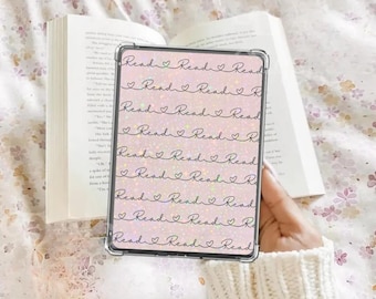 Kindle-inzetstuk Kindle esthetische papieren e-reader holografische insteekkaart Kindle glitter karton decor leesgrage accessoires cadeau voor boekenliefhebber