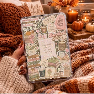 Fall Bookish Kindle Insert Printable, Cozy Autumn Kindle Case Insert, Book Lover Digital Download, Seasonal E-Reader Decor