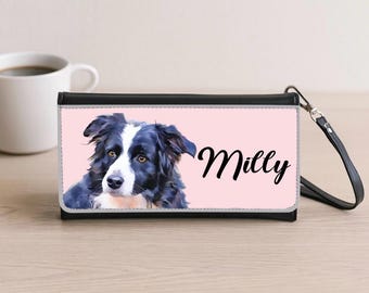 Custom Dog Portrait Wallet with Name • Personalized Photo Wallet • Pet Lover Gift • Custom Pet Wallet • Dog Mom Dad Gift