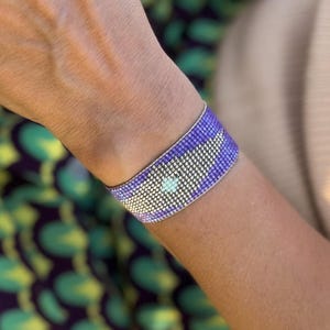AMETHYST Beaded Bracelet, Purple Handmade Jewelry with Silver Beads, Colorful Gift for Her, Everyday and Elegant Bead Bracelet