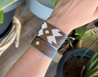 Handmade beaded bracelet / Handmade miyuki bracelet / Special gift / Handmade dainty bracelet / Boho style bracelet / Shiny bracelet
