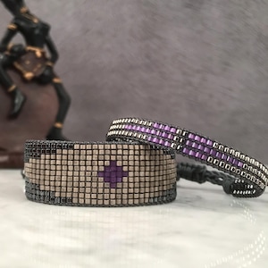 Purple Beaded Bracelets / Handmade Bracelet String / Purple Miyuki Bead / Handmade Beaded Bracelet / Dainty bracelet / Daily Bracelet Stack
