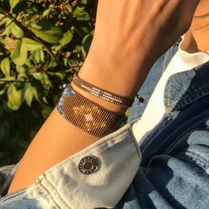 Gold Perfect Christmas Gift for Her / Boho Style Jewelry / Handmade Miyuki Bracelet / Friendship Bracelet / Handmade Beaded Bracelet