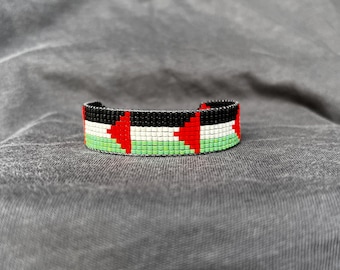 Palestine Flag Bracelet, Handmade Beaded Bracelet, Hope for Palestine Bracelet, Palestine Flag Colors Beaded Bracelet, String Bracelet