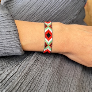 Handmade Miyuki Palestinian Bracelet, Palestine Colors Bracelet,  Palestine Flag Design, Handmade Beaded Bracelet, Palestine Gift for Her