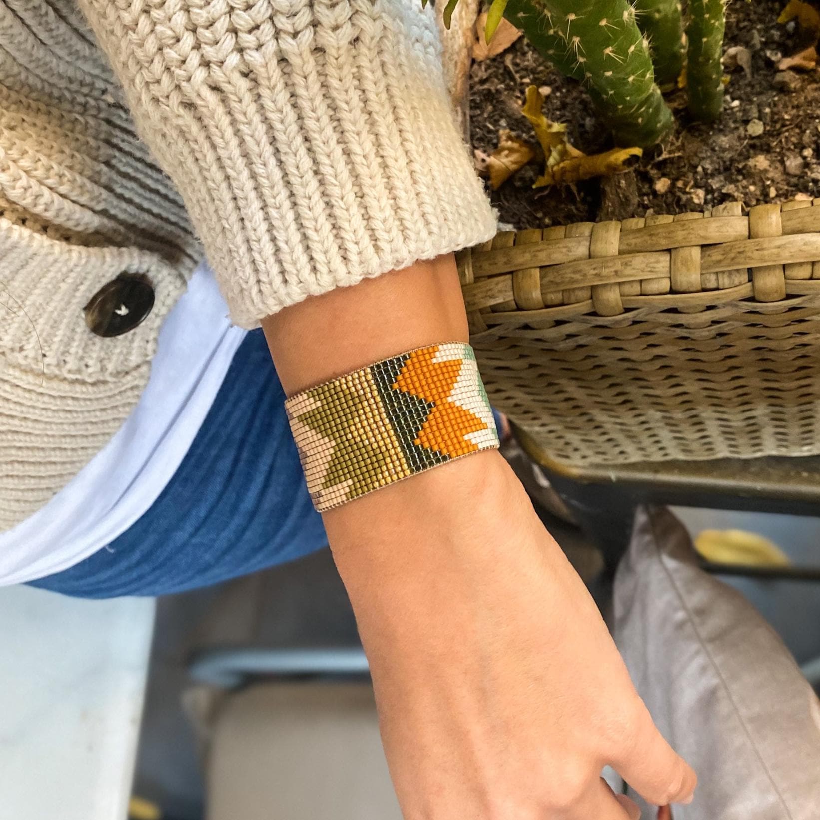 Handmade Miyuki Bracelet , Boho style jewelry , Handmade beaded bracelet , Autumn colors miyuki bead , Earthy tone bracelet , Gift for her