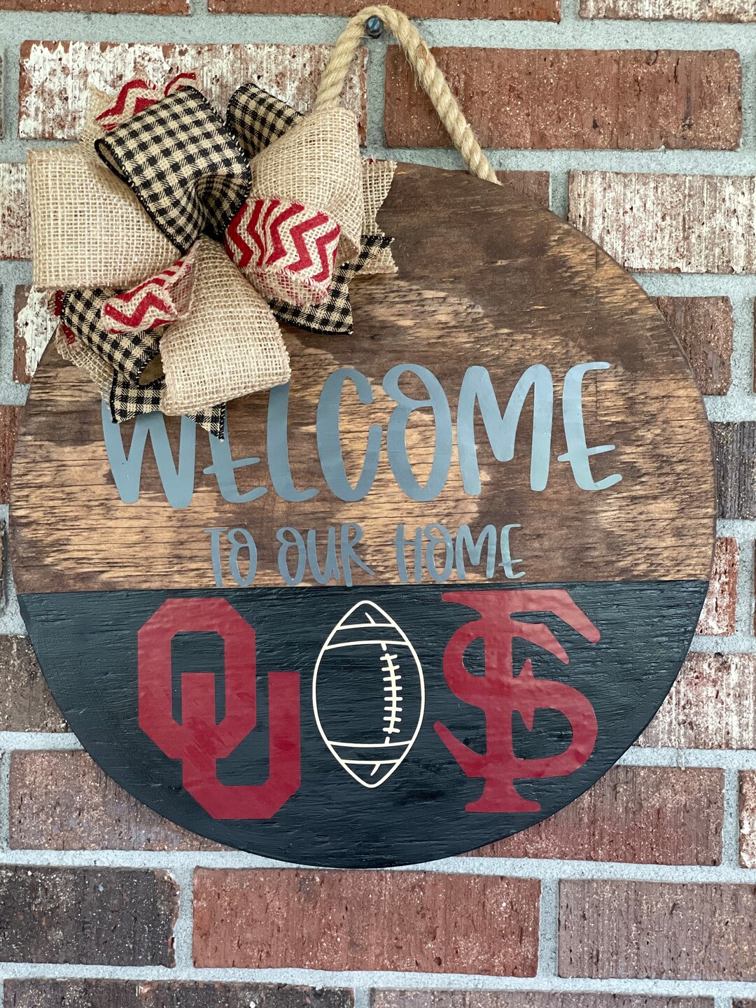 House Divided College Football Door Hanger Etsy