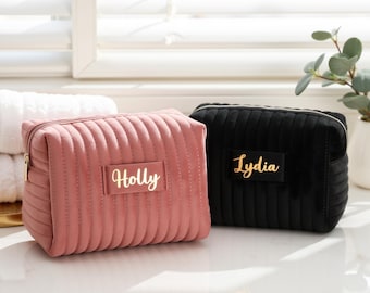 Personalized Canvas Leather Toiletry Bag, Custom Travel Gift