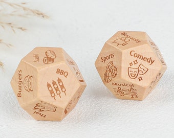 Date Night Game, Valentine's Day Gift, Date Night Dice, Engrave Decision Dice, Anniversary Gift For Husband, Valentine's Day Gift For Couple