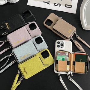 Funda de cuero para iPhone 16, funda tipo billetera cruzada para iPhone, funda de cuero personalizada para teléfono, funda para iPhone 16 15 14 13 12 11 Pro Max Plus Mini