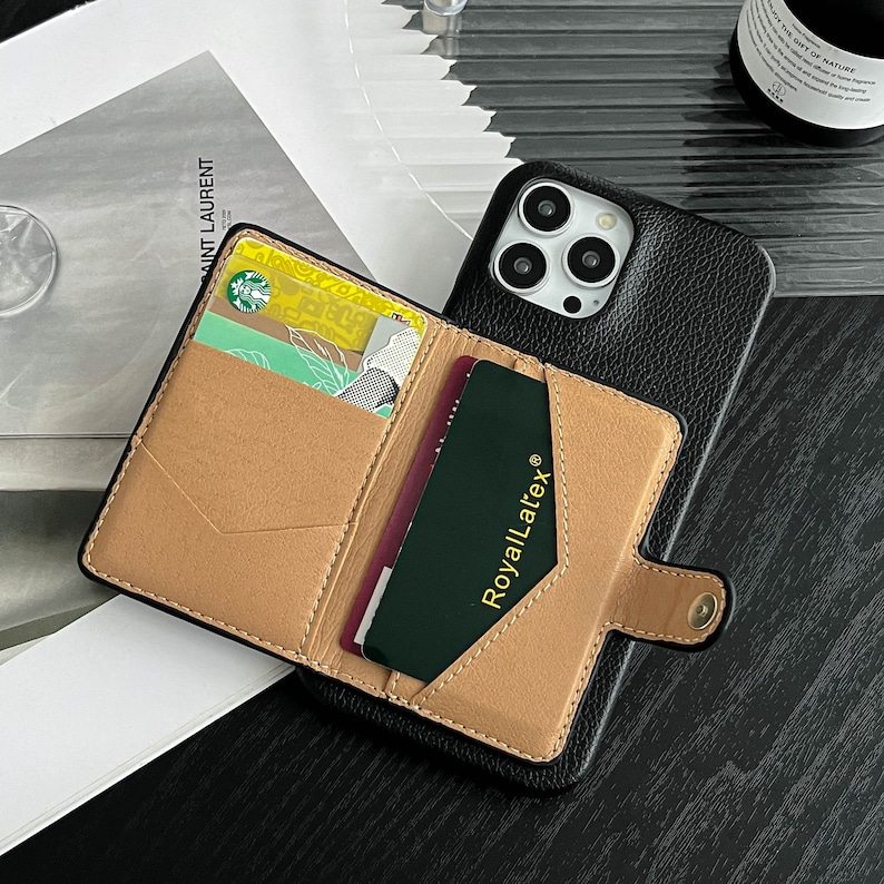 a wallet case with a passport and a passport holder