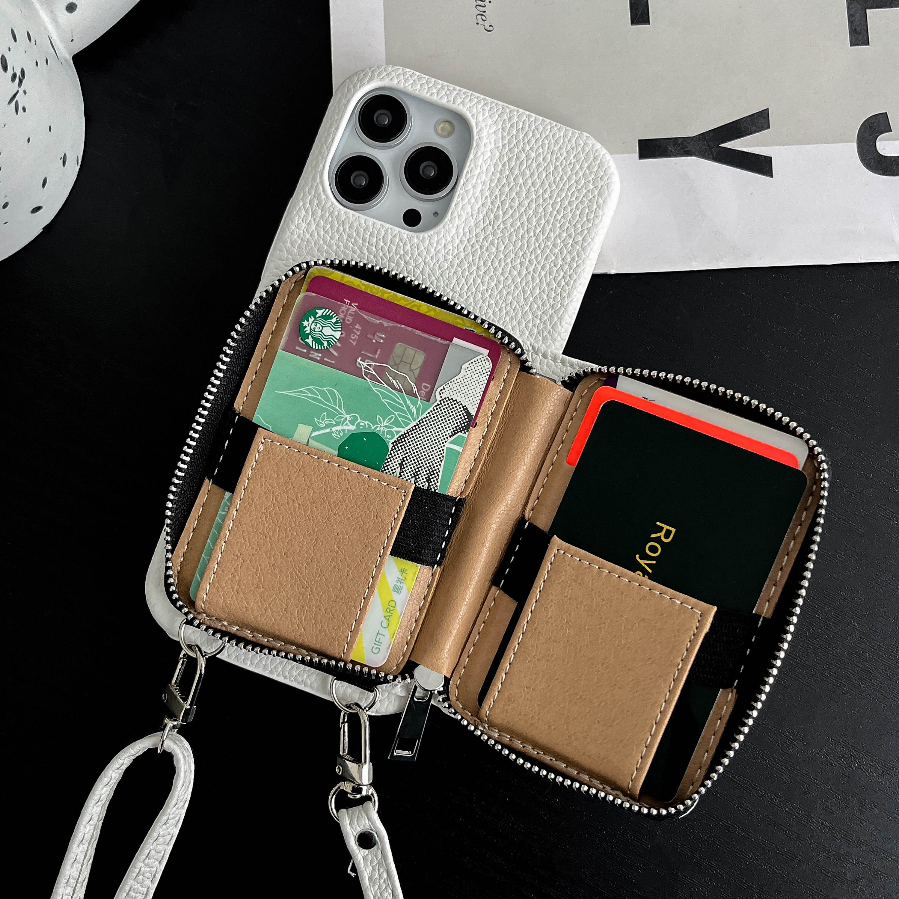 Leather iPhone Wallet Case With Crossbody Strap - Etsy