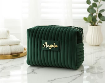 Custom Canvas & Leather Toiletry Bag, Personalized Travel Gift