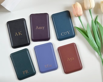 Leather MagSafe Wallet, Personalized Hot Stamping, Christmas Gift