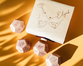 Personalized Wooden Date Night Dice, Valentine's Gift