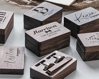 Personalized Groomsmen Gifts, Cufflinks & Tie Clip Set, Groomsmen Proposal
