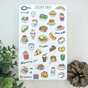 Vinyle alimentaire mignon, feuille d'autocollants pour desserts pour de bonnes notes | Agenda quotidien, autocollants pour journaux, autocollants de scrapbooking, autocollants de loisirs créatifs