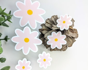 Daisy Vinyl Sticker Set: Mixed Size Flower Stickers