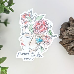 Sticker Fier d'être moi, Sticker citation motivante, Sticker citation mignonne, Stickers inspirants