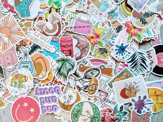 Waterproof Matte-Finished Mystery Sticker Pack | Random Die-Cut Stickers | Aesthetic Stickers for Water Bottles, Laptops