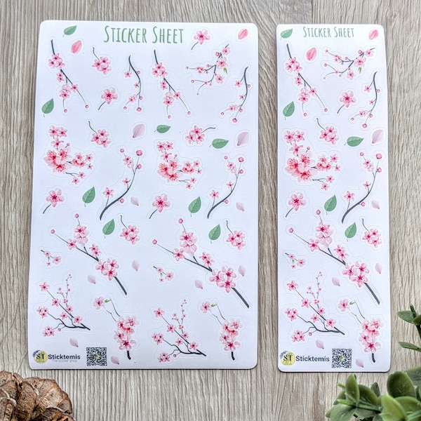 Cherry Blossom Stickers | Lovely Sakura Branch Design | Spring Floral Decorations