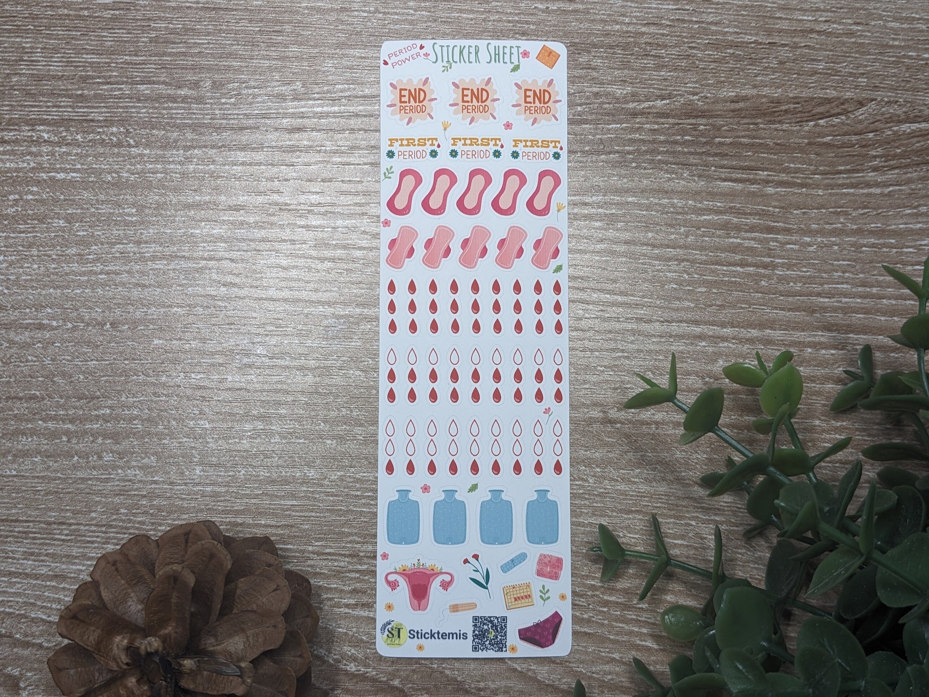 Fmg Sticker Period Tracker Stickers - Feminist Womb & Floral Designs | Planner ...