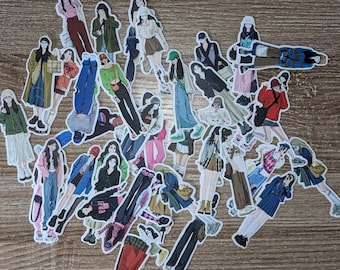 Fashion Girl Stickers: Matte Waterproof Decals for Journaling (10-Piece)